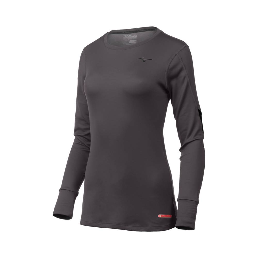 Mizuno Breath Thermo® Long Sleeve Női Base Layer Szürke QAP924578